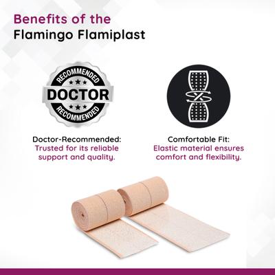Flamingo Flamiplast Elastic Adhesive Bandage (OC - 2065) (10 cm x 4/6 m) 1's - Bandages