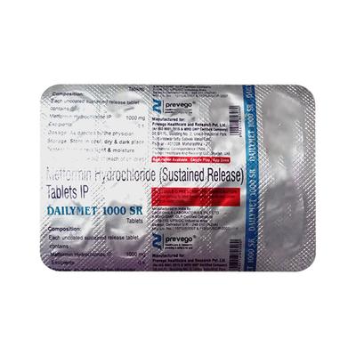 DAILYMET 1000 SR Tablet 10's - Diabetes-Ant