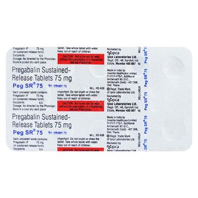 PEG SR 75mg Tablet 10'S - Neuropathic Pain-Dru