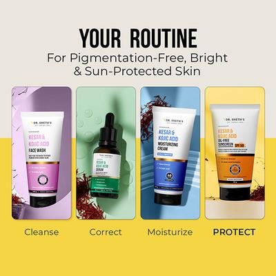 Dr. Sheth's Kesar & Kojic Acid Oil-Free Sunscreen SPF 50+, PA++++ for Oily Skin 50 gm - Face Sunscreen