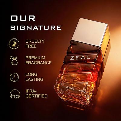 Ajmal Zeal Eau De Parfum Fresh Citrus Long Lasting Premium Perfume for Men - Perfumes (Edt/Edp)