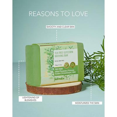 Fabessentials Tea Tree Glycerin Bathing Bar 100 gm - Soaps
