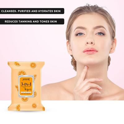 Jaquline USA 3in1 Daily Skin Brightening Wipes (Pack of 30) 1's - Facial Wipes & Tissues