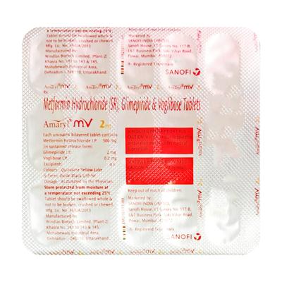 Amaryl MV 2mg Tablet 15'S - Diabetes-Ant
