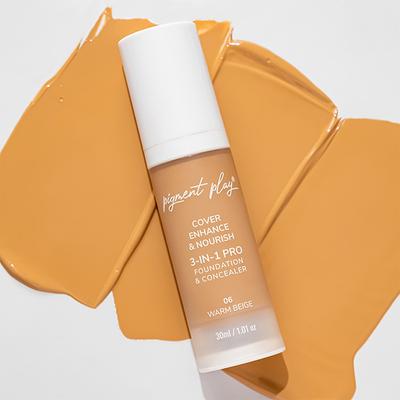 Pigment Play 3-In-1 Foundation & Concealer- Cover + Enhance + Nourish - 06 Warm Beige 30 ml - Foundation
