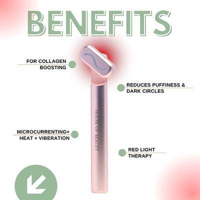 House of Beauty Led Red Light Eye Massager- Hollow Undereyes, Dark Circles, Boosts Collagen 1's - Massagers