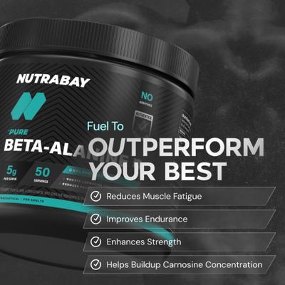 Nutrabay Pure Beta Alanine Amino Acid Powder - Unflavoured 250 gm - Amino Acids