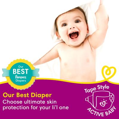 Pampers Active Baby Premium Taped Diapers (S) 22's - Diapers & Wipes