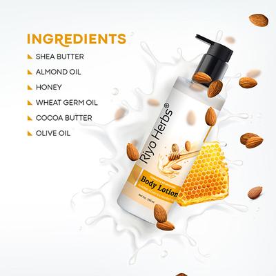 Riyo Herbs Advanced Nourishing Body Lotion with Almond Honey & Shea Butter 250 gm - Creams/Oils/Lotions
