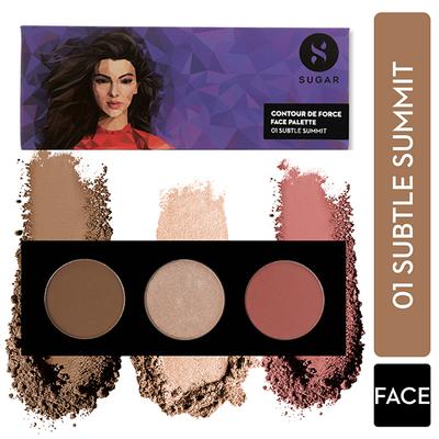 SUGAR Cosmetics Contour De Force Face Palette 01 Subtle Summit 12 gm - Face Palettes