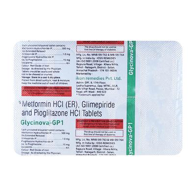 GLYCINOVA GP 1mg Tablet 10's - Diabetes-Ant