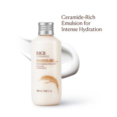 The Face Shop Rice & Ceramide Moisturizing Emulsion Cream - Korean Brightening Moisturizer 150 ml - Face Creams