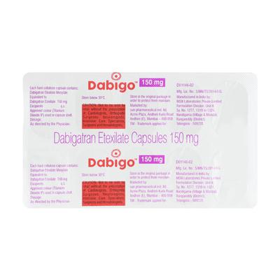 Dabigo 150mg Capsule 10'S - Blood Clot-Ant