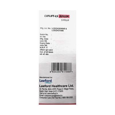 CUFLIFT LS JUNIOR Syrup 60ml - Cough And Cold-Cou