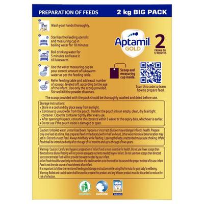 Aptamil Gold Infant Formula Stage 2 Milk Powder (6-12 months) 2 Kg - Baby And Infant Supplements