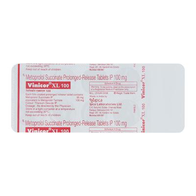 Vinicor XL 100mg Tablet 10'S - Hypertension-Bet