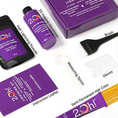 2.Oh! Semi Permanent Hair Color + Lightning Kit - Golden Glaze Combo 1's - Hair Creams