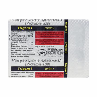 Trigem 1mg Tablet 10'S - Diabetes-Ant