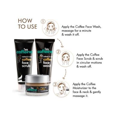 mCaffeine Coffee C-E-M Routine with Face Wash, Face Scrub & Oil-free Moisturizer 250 gm - Face Moisturizers