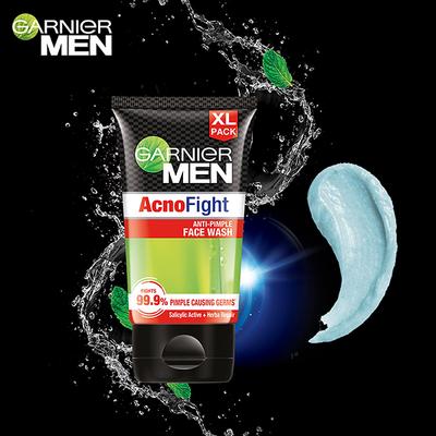 Garnier Men Acno Fight Anti-Pimple Facewash for Acne Prone Skin 150 gm - Face Washes