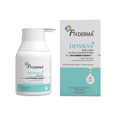 Fixderma Dewrav Body Lotion for Dry & Sensitive Skin with Shea Butter & Ceramides Complex 250 ml - Face Moisturizers
