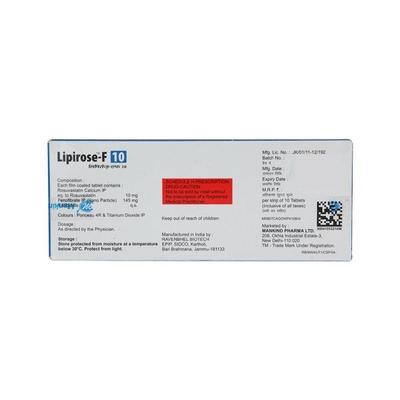 Lipirose F 10mg Tablet 10'S - High Cholesterol-Dys