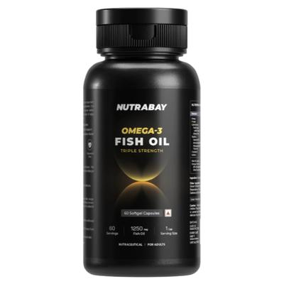Nutrabay Omega 3 Fish Oil Triple Strength 1250mg Capsule 60 s - Omega Fish Oil Fatty Acids