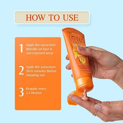 Lotus Herbals Safe Sun Daily Multi-Function Sunblock Spf 70 Pa+++ 60 Gm - Face Sunscreen
