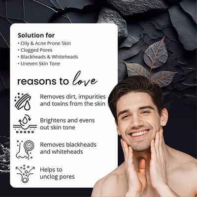 Globus Naturals Anti-Pollution Charcoal Men 6 Step Facial Kit, for Oil Control & Blackhead Removal 40 gm - Facial Kits