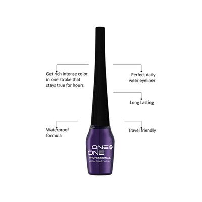 One On One Waterproof Eyeliner - Purple 5 ml - Eyeliners