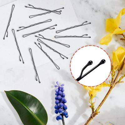 Bronson Professional Bobby Hair Pins 65mm with Storage Box Thick Black Ball Tip Metal 200's - Hair Clips/Bands