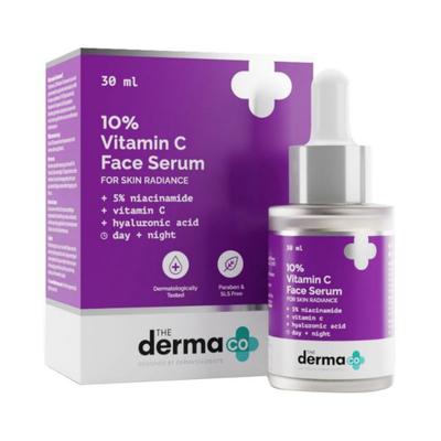 The Derma Co. 10 Percent Vitamin C Face Serum for Skin Radiance Day + Night 30 ml - Face Serum