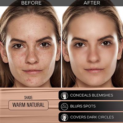 Faces Canada All Day Hydra Matte Foundation 3-In-1 Foundation + Moisturizer + SPF 30 24 Hr Aloe Hydration & Vitamin C 10Hr Long Wear Warm Natural 021 25ml - Foundation