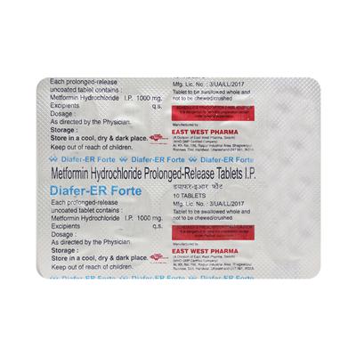 Diafer ER Forte 1gm Tablet 10'S - Diabetes-Ant