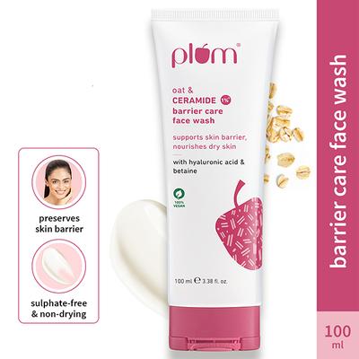 Plum Oat & 1% Ceramide Barrier Care Face Wash Hydrates & Nourishes Skin Non-drying 100 ml - Face Wash & Cleansers