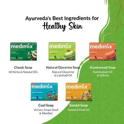 Medimix Ayurvedic Skinfit Bathing Soap (Pack Of 4 x 125 g) + 125 g Free - Personal Care (Ayush)
