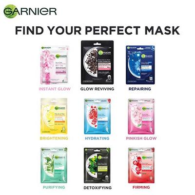 Garnier Black Rice Pure Charcoal Black Serum Mask Face Serum Sheet Mask for Women 28 gm - Face Serum