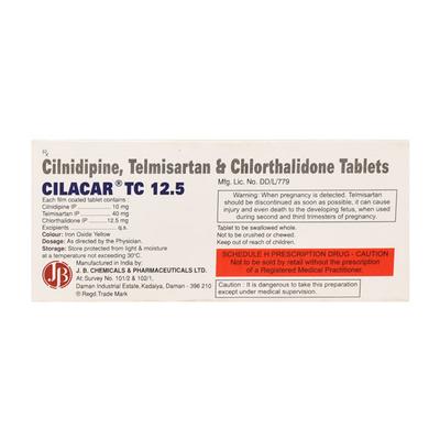 Cilacar TC 12.5mg Tablet 10'S - Hypertension-Ana