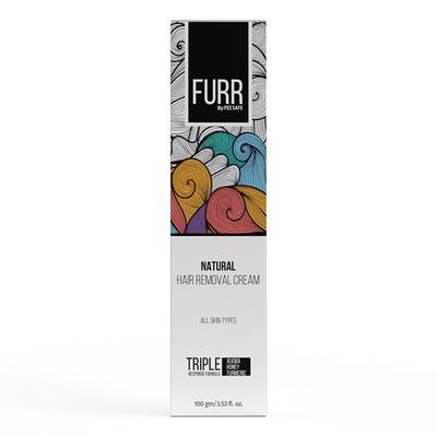 FURR Natural Hair Removal Cream With Jojoba, Honey & Turmeric All Skin Types 100gm - Hair Removal Accessories