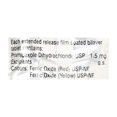 Pramipex ER 1.5mg Tablet 10'S - Parkinsonism-Apd