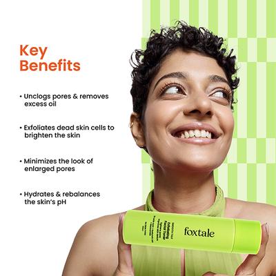 Foxtale Smooth Talk Exfoliating Facial Toner 5% Lactic Acid + Hyaluronic Acid + Niacinamide 150 ml - Face Mists