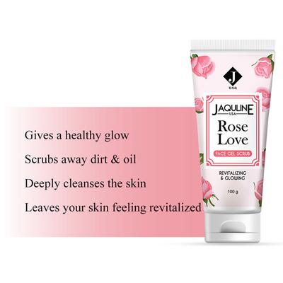 Jaquline USA Rose Love Face Gel Scrub 100 gm - Face Scrubs