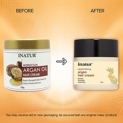 Inatur Moroccan Hair Cream - Argan Oil 125 gm - Hair Creams