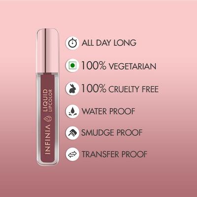 Infinia Liquid Lip Color Liquid Lipstick M 72 Long Lasting and Waterproof 5 ml - Liquid Lipsticks