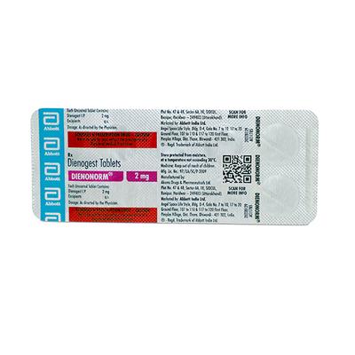 DIENONORM 2mg Tablet 10's - Uterus Conditions-Dut