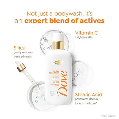 Dove 3% Brightening Serum + Vitamin C Glow Recharge Serum Body Wash, 300 ml - Shower Gels & Body Wash