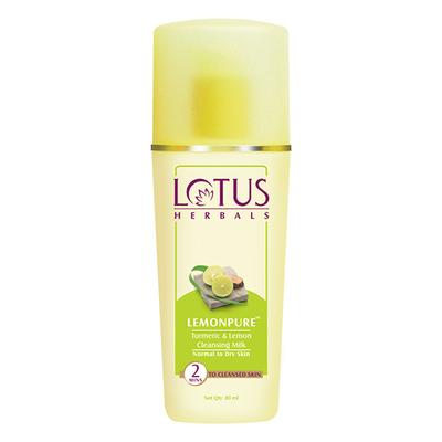LOTUS HERBALS LEMONPURE TURMERIC & LEMON CLEANSING MILK 80ML - Face Wash & Cleansers