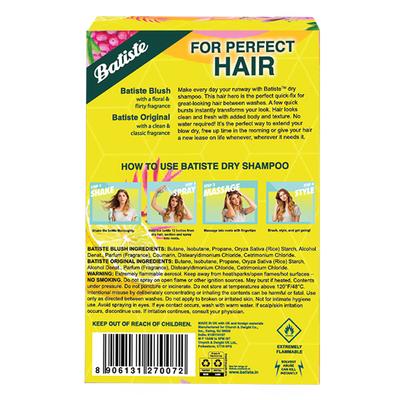 Batiste Dry Hair Shampoo - Clean & Classic Original 50 ml + Floral & Flirty Blush 50 ml - Dry Shampoos & Conditioners