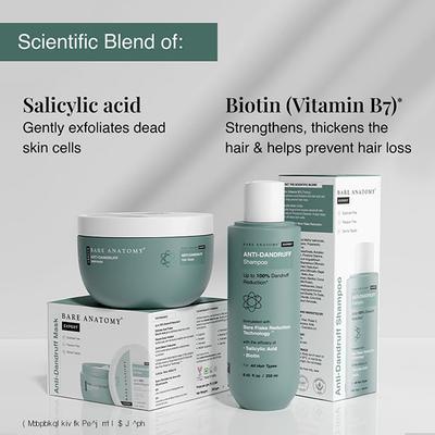 Bare Anatomy Anti Dandruff Shampoo + Hair Mask + Toner Kit, For Unisex 250ml + 250gm + 50ml 1's - Shampoos