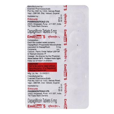 EMILDAP 5 Tablet 15's - Diabetes-Ant